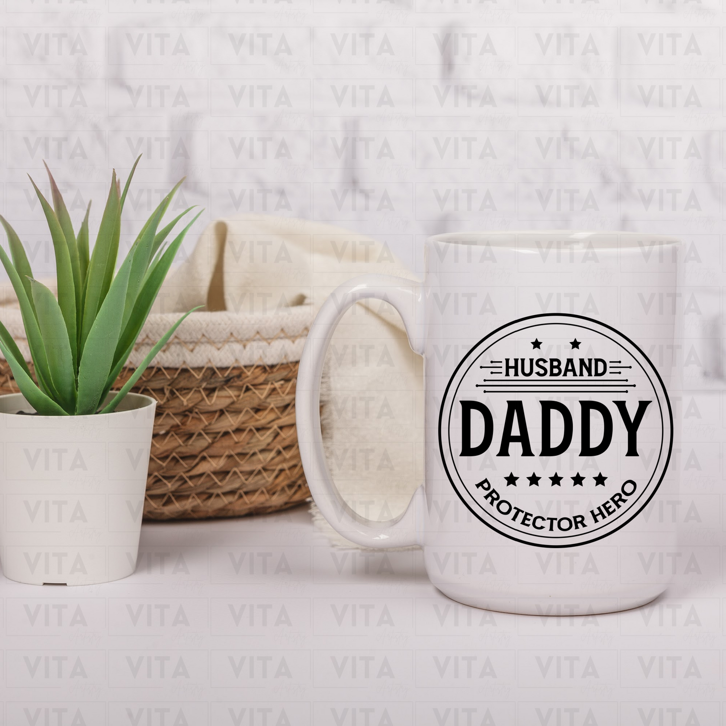 Husband Daddy Protector Hero - Dad/Daddy/Father Ceramic Mug