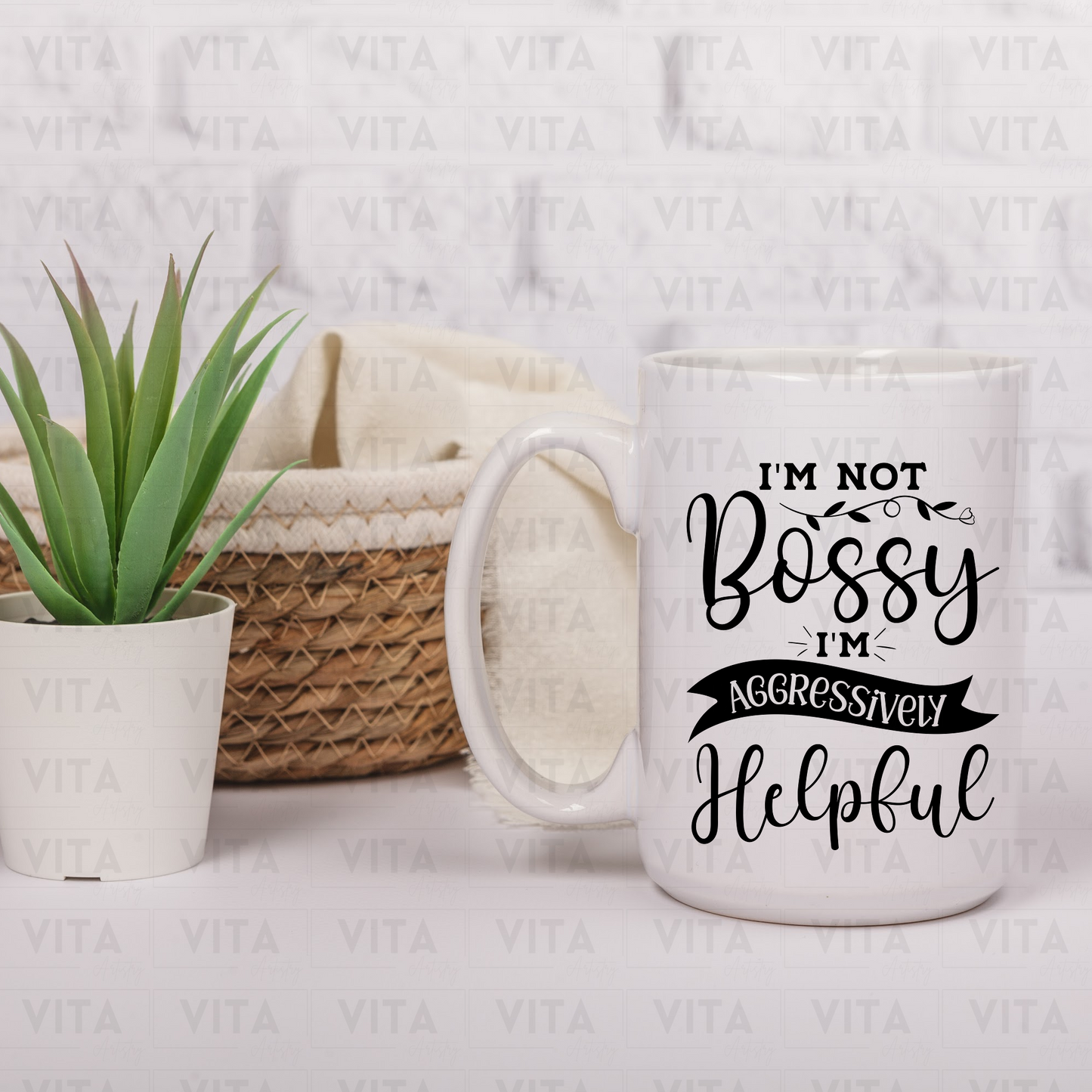 I'm Not Bossy I'm Aggressively Helpful - Sarcastic Ceramic Mug